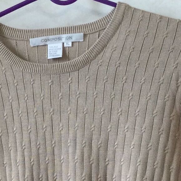 NWT XL SILK camel sweater - Picture 2 of 4